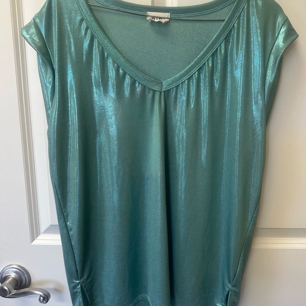 BiBi Shimmering Aqua Blouse